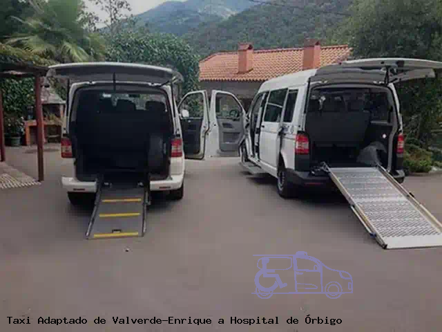 Taxi accesible de Hospital de Órbigo a Valverde-Enrique